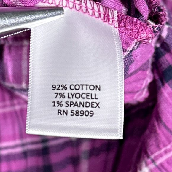 NWT Allison Daley Button Down Plaid Pink Shirt Size XL - Picture 7 of 11